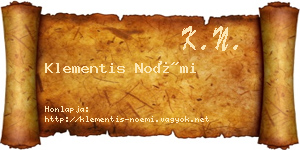 Klementis Noémi névjegykártya